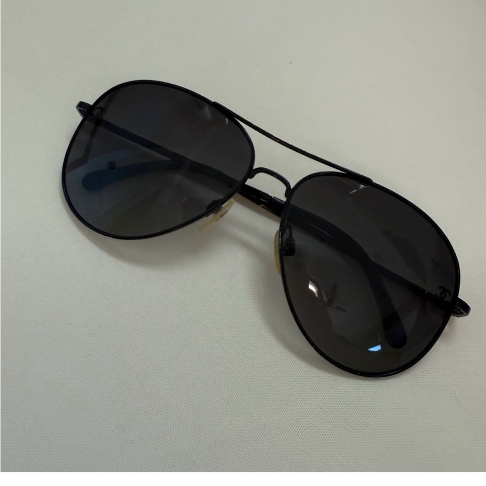 Chanel Black Aviator Sunglasses